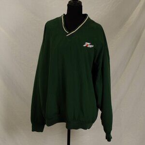 Vintage 7-Up Embroidered Pullover Windbreaker Green V-Neck WearGuard Aramark XL